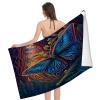OOZ Colorful Butterflies in The Forest Pattern Beach Towel,Absorbent Towels for Bathroom,Beach,Camping,Pool, Swim,Travel,Bath,Quick Dry Basics,Trip Essentials, 32 x 52 in view 1