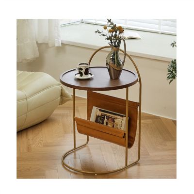 Pimex Side Table Couch Side Tables Round Side Table Home Decoration Retro Small Coffee Table Living Room Office Sofa Side Decor End Table Bedroom Bedside Table Wrought Iron Corner Table Coffee Tables