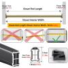 Heavy Duty Closet Bar Rod to Hang Clothes 24 28 32 36 40 46 48 50 54 60 70 Inch Long, Wall Mounted Metal Removeable Garment Pole with End Supports, Thick Closet System ( Color : Silver , Size : 20in/5 view 2