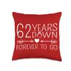 62 Years Down Forever To Go 62nd Husband Wife Anniversary Throw Pillow view 1