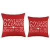 62 Years Down Forever To Go 62nd Husband Wife Anniversary Throw Pillow view 3