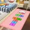 Cartoon Hopscotch Floor mat,Fashion Hopscotch Kids Carpet Bedroom,Sweet Pink Rug,Blue Figure Children's Rugs,Pink Rabbit 23.6''x70.9'' view 1