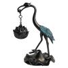 Bird Sculpture Delicate Crane Ornament, Standing Bird Desktop Crane Ornament, Zinc Alloy Cranes Decor Bird, for Living Room, Bedroom, Desktop, Cabinets (with Incense) view 1