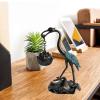 Bird Sculpture Delicate Crane Ornament, Standing Bird Desktop Crane Ornament, Zinc Alloy Cranes Decor Bird, for Living Room, Bedroom, Desktop, Cabinets (with Incense) view 2