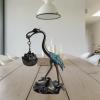Bird Sculpture Delicate Crane Ornament, Standing Bird Desktop Crane Ornament, Zinc Alloy Cranes Decor Bird, for Living Room, Bedroom, Desktop, Cabinets (with Incense) view 3