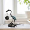 Bird Sculpture Delicate Crane Ornament, Standing Bird Desktop Crane Ornament, Zinc Alloy Cranes Decor Bird, for Living Room, Bedroom, Desktop, Cabinets (with Incense) view 4