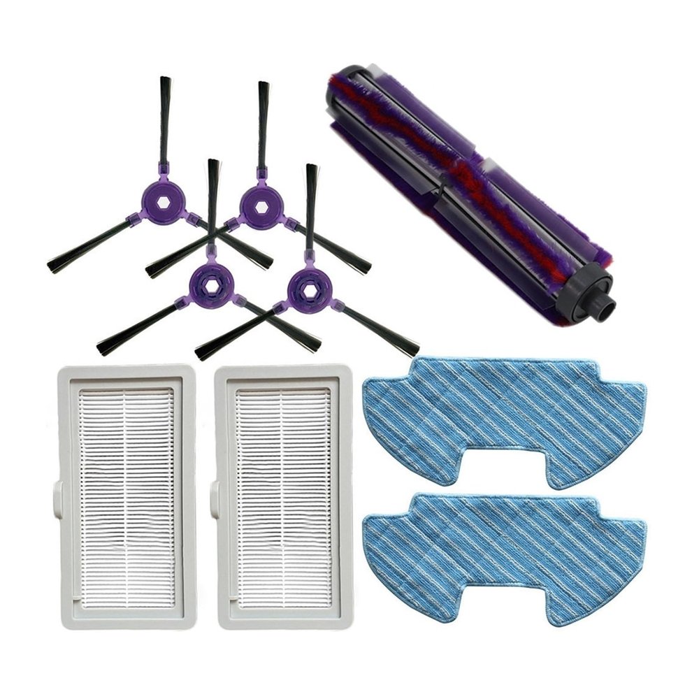 HEPA Filters Main Brush Side Brush Mop Cloths Compatible for Samsung Vacuum Cleaner Powerbot-E VR05R5050WK Robotic Vacuum Cleaner Parts