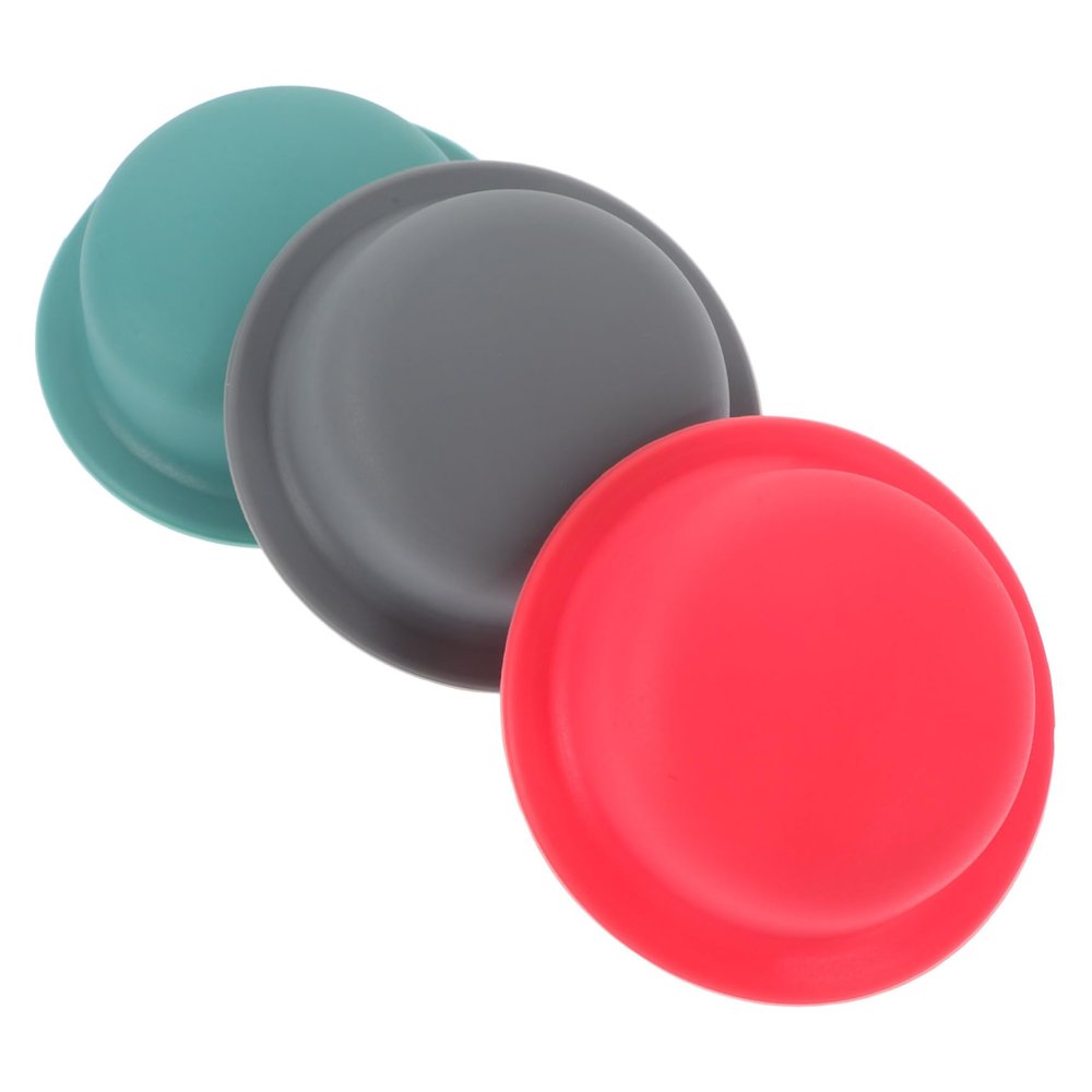 Homoyoyo 3pcs Silicone Pot Lid Knob Cover - Handle Protector for Safe Cooking Fit Gray Red and Easy to Clean for Hot Cookware Handling