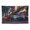ANMOGID Jdm Car R32 Tapestry Japanese Street Wall Hanging Aesthetic Decoration For Bedroom Living Room Wall Art Tapestries 59"x39" view 2