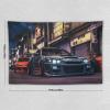 ANMOGID Jdm Car R32 Tapestry Japanese Street Wall Hanging Aesthetic Decoration For Bedroom Living Room Wall Art Tapestries 59"x39" view 3