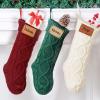 Personalized Christmas Stocking Custom Name Family Christmas Stocking, 18 Large Knitted Xmas Stocking for Kids,Family Fireplace Christmas Holiday Party Decoration (8, Style C) view 3
