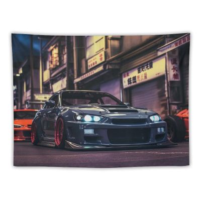 ANMOGID Jdm Car R32 Tapestry Japanese Street Wall Hanging Aesthetic Decoration For Bedroom Living Room Wall Art Tapestries 39"x29"