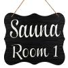 Wooden Decor Signs Sauna Room Number Wood Spa Business Door Sign Home Decorative Printed Wood Wall Art Sign Yard Garden Porch Decor Sign Farmhouse Front Door Wooden Hanging Sign 12X6 Inch view 1