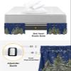 Forest Snow Tree Bed Skirt Queen Size 18 Inch Drop, Adjustable & Elastic Wrap Around Bed Skirts Pleated Luxury Dust Ruffles For Twin Full Queen Cal King Base Bed, Christmas Winter Snowflake Navy Green view 4