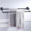 GROWBY Black Bathroom Accessories Sets Wall Mounted Hair Dryer Rack Antique WC Paper Towel Holder Toilet Brush Holder Bathroom Hardware,Double Towel Bar view 1
