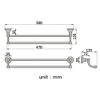GROWBY Black Bathroom Accessories Sets Wall Mounted Hair Dryer Rack Antique WC Paper Towel Holder Toilet Brush Holder Bathroom Hardware,Double Towel Bar view 2