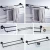 GROWBY Black Bathroom Accessories Sets Wall Mounted Hair Dryer Rack Antique WC Paper Towel Holder Toilet Brush Holder Bathroom Hardware,Double Towel Bar view 4