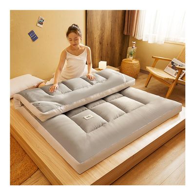 Twin Mattress Pad Extra Thick Alternative Down Pillow Top Mattress Topper Breathable Queen King Hotel Quality Plush Support Japanese Floor Futon Mattresses ( Color : Light Gray , Size : Queen-150*200c
