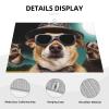 Animal wearing glasses and hat Dish Drying Mat Large 18"x 24" Dishes Drainer Mats for Kitchen Counter Super Absorbent Quick Drying Coffee Mat Dish Rack Pad,Rack Tableware Mat view 3