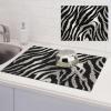 Black and white zebra print Dish Drying Mat Large 18"x 24" Dishes Drainer Mats for Kitchen Counter Super Absorbent Quick Drying Coffee Mat Dish Rack Pad,Rack Tableware Mat view 1