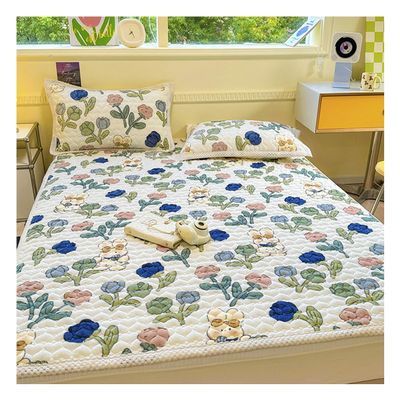 OBONG Twin Full Highly Breathable Milk Velvet Mattress Topper 4 Anchor Elastic Bands Queen King Size Futon Mattress Coral Fleece Winter Folding Sleeping Pad (Color : Q, Size : Twin-90 * 200cm)