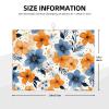 Blue and orange flowers Dish Drying Mat Large 18"x 24" Dishes Drainer Mats for Kitchen Counter Super Absorbent Quick Drying Coffee Mat Dish Rack Pad,Rack Tableware Mat view 2