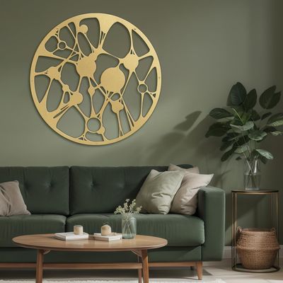 SIGNLEADER Metal Wall Art Decor Abstract Geometric Minimalist Modern Abstract Wall Sculpture Hangings Home Decoration for Living Room, Bedroom, Bathroom, Kitchen, Outdoor - 36" Gold
