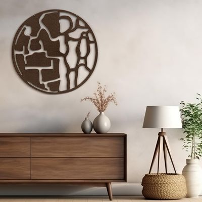 SIGNLEADER Metal Wall Art Decor Abstract Circle Shapes Minimalist Modern Abstract Wall Sculpture Hangings Home Decoration for Living Room, Bedroom, Bathroom, Kitchen, Outdoor - 36" Bronze