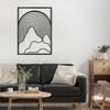 SIGNLEADER Metal Wall Art Decor Geometric Mid-Century Stripe Landscape Modern Abstract Wall Sculpture Hangings Home Decoration for Living Room, Bedroom, Bathroom, Kitchen, Outdoor - 30" Black view 1