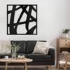 SIGNLEADER Metal Wall Art Decor Mid Century Abstract Lines Minimalist Modern Abstract Wall Sculpture Hangings Home Decoration for Living Room, Bedroom, Bathroom, Kitchen, Outdoor - 30" Black view 1