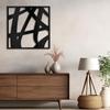 SIGNLEADER Metal Wall Art Decor Mid Century Abstract Lines Minimalist Modern Abstract Wall Sculpture Hangings Home Decoration for Living Room, Bedroom, Bathroom, Kitchen, Outdoor - 30" Black view 4