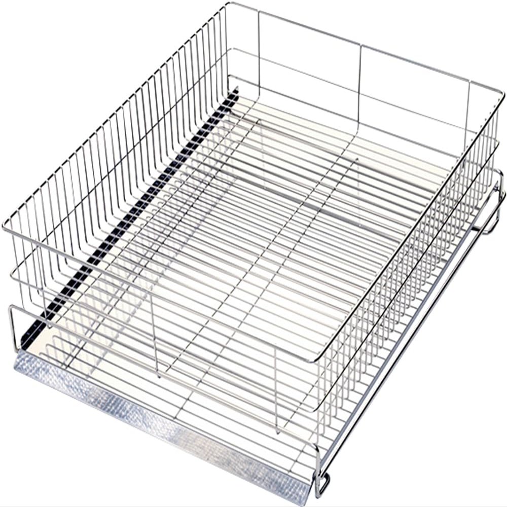  Tamahashi MZ-023 Dish Drying Rack, Wide Horizontal Tableware, Made in Japan, Stainless Steel, Length 17.3 x Width 14.6 inches (44 x 37 cm), Water Flows