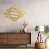 SIGNLEADER Metal Wall Art Decor Abstract Shapes Geometric Illustrations Modern Abstract Wall Sculpture Hangings Home Decoration for Living Room, Bedroom, Bathroom, Kitchen, Outdoor - 30" Gold view 3