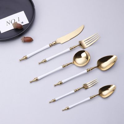 24 Piece Cutlery Set White Silverware Set for 4 Stainless Steel Flatware Cutlery Set,Utensil Sets for Home Restaurant Mirror Finish Dishwasher Safe