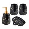 VINGAA Bathroom Accessory Set, Ceramic Bathroom Accessories Set, Bathroom Accessories Sets Complete, 4-Piece Bathroom Sink Set, Bathroom Soap Dispenser Set, for Home, Bathroom, Dorm, Apartment view 1
