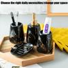 VINGAA Bathroom Accessory Set, Ceramic Bathroom Accessories Set, Bathroom Accessories Sets Complete, 4-Piece Bathroom Sink Set, Bathroom Soap Dispenser Set, for Home, Bathroom, Dorm, Apartment view 2
