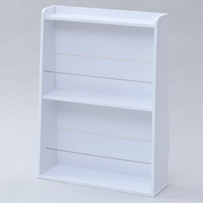 Yamazen CDM-7050(WH) Rack, Magazine Rack, Display Rack, Bookshelf, Slim, Width 20.3 x Depth 6.3 x Height 28.3 inches (51.5 x 16 x 72 cm), Top Sheet Spill Stop, Perfect for Walls, Assembly, White