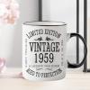 1959 66th Birthday Gifts for Women and Men Ceramic Unique Ceramic Coffee Mugs for Men and Women - Christmas Gifts for Him, Her, Husband, Wife, Mom, Dad, Family Friends, Coworker - White 11 Oz Tea Cups view 3