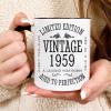 1959 66th Birthday Gifts for Women and Men Ceramic Unique Ceramic Coffee Mugs for Men and Women - Christmas Gifts for Him, Her, Husband, Wife, Mom, Dad, Family Friends, Coworker - White 11 Oz Tea Cups view 4