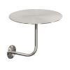 PERTID Wall Mounted Stainless Steel Side Table, L - Shaped Small Round End Table, Card Base Fixed Side Table for Dining Room, Cafe (Size : 40cm) view 1
