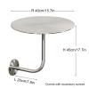 PERTID Wall Mounted Stainless Steel Side Table, L - Shaped Small Round End Table, Card Base Fixed Side Table for Dining Room, Cafe (Size : 40cm) view 3