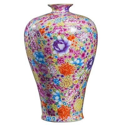 Chinese ceramic vase,Ginger Jar Colorful Ceramic Ginger Jar With Lid Traditional Chinese Decorative Porcelain Jars Temple Jar With Lids Temple Jar (Color : C, Size : 42 * 27cm) ( Color : B , Size : 42
