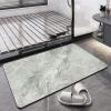 GLIWEN Bathroom Rug Mat Non Slip Quick Dry Bath Mat Washable Bathroom Floor Mats Shower Rug for Laundry Kitchen,Light Gray Marble 2FTx27FT view 1