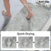 GLIWEN Bathroom Rug Mat Non Slip Quick Dry Bath Mat Washable Bathroom Floor Mats Shower Rug for Laundry Kitchen,Light Gray Marble 2FTx27FT view 2