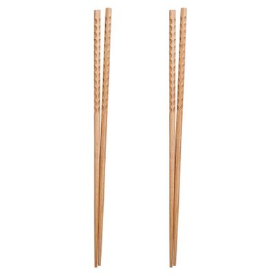 Wood Long Chopsticks 2 Pairs, 16.5 Inch Extra Length for Cooking