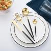 Black Silverware Set for 12,48 Piece Stainless Steel Tableware in Ergonomic Design Size and Weight Food Grade Stainless Steel Including Steak Knife Fork and Spoon Mirror Polished party view 1