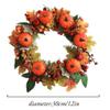 Lifelike Wreaths Handmade Wreath Faux Pumpkin Maple Leaf Fall Wreaths for Halloween Party Celebration Front Door Daily Wreath Reusable view 2