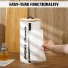 Yoande Farmhouse Paper Towel Holder, Metal Countertop Paper Towel Stand Dispenser with Wooden Lid, Rustic White Anti-Rust Storage for Kitchen Bathroom Dining Table, 6.3 x 6.3 x 13.4 Inches view 4
