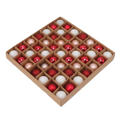 49Pcs Mini Christmas s, Christmas s Decoration, Christmas Tree Ornaments s Set for Wreath, Tabletop Xmas Tree(Red and White Powder)