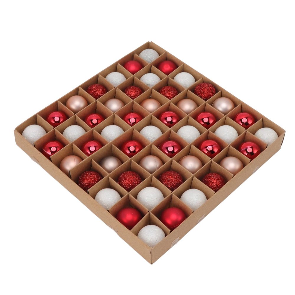 49Pcs Mini Christmas s, Christmas s Decoration, Christmas Tree Ornaments s Set for Wreath, Tabletop Xmas Tree(Red and White Powder)